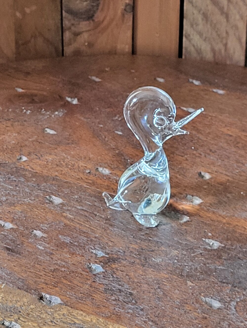 Clear Handblown Glass Duck Figurine - Picture 8 of 13